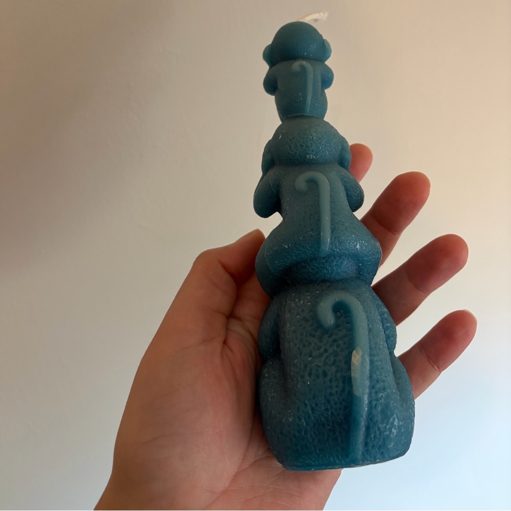 Blue Decorative 3-Monkey Stack Candle - Picture 4 of 7